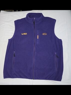 LSU Tigers Purple & Gold Fleece Vest Drake Clothing Company XL Magnattach
